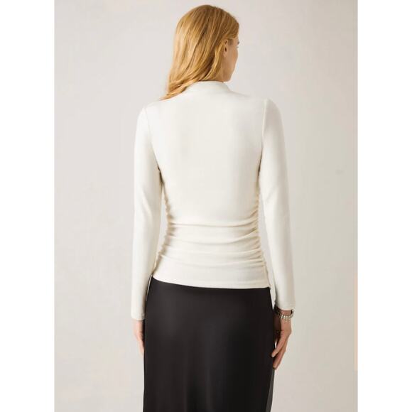 NWT S Thermal Ruched Sides Tuckable Mockneck Top - Picture 4 of 6